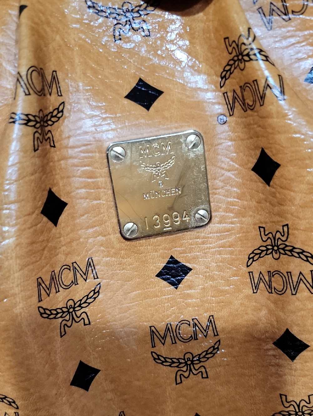 🌵MCM Cognac Brown Visetos Monogram Shoulder Bag/Crossbody - Picture 6 of 14